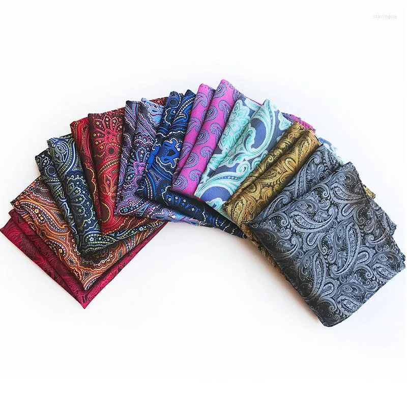 Bow Ties Design Polyester Hanky Gold & Black Paisley Men Fashion Plaid Pocket Square Handkerchiefs For Suit Tie Handkerchief