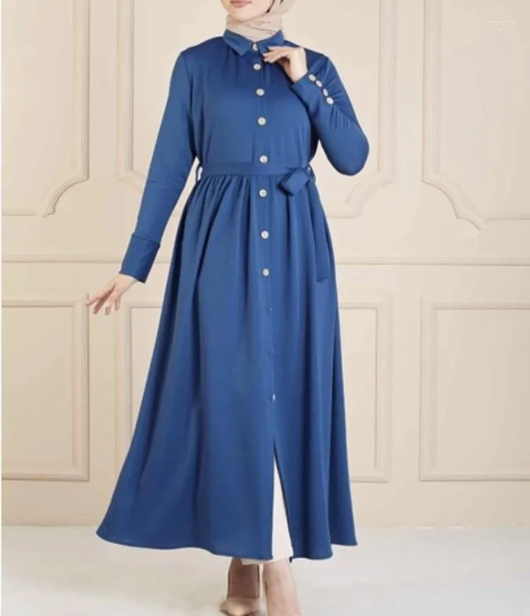 Ethnische Kleidung Muslimisches Kleid Frauen Solide Abayat Große Schaukel Lange Kleider Robe Femme Musulmane Hijab Abaya Ramadan Islamische S-4XL