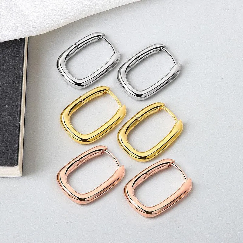 Hoop Earrings 925 Sterling Silver Geometric Shapes Simple Delicate Earring Clasps Birthday Party Gift Jewelry For Women