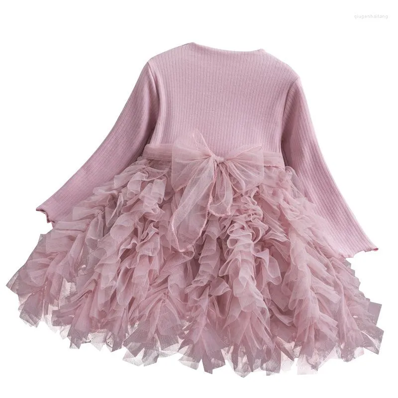 Robe fille Summer Children's Princess Dress Kids Dance Lace Mesh 0-5 ans