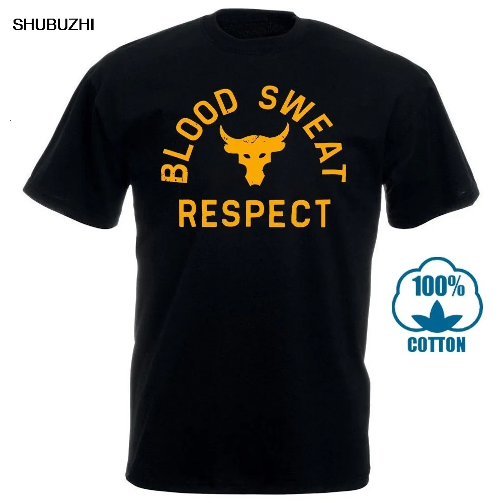 Men's T-Shirts Men'S Project Rock Blood Sweat Respect Graphic T-Shirt Men'S Fashion Short Sleeved Camisetas Slim Fit T-Shirts 230715