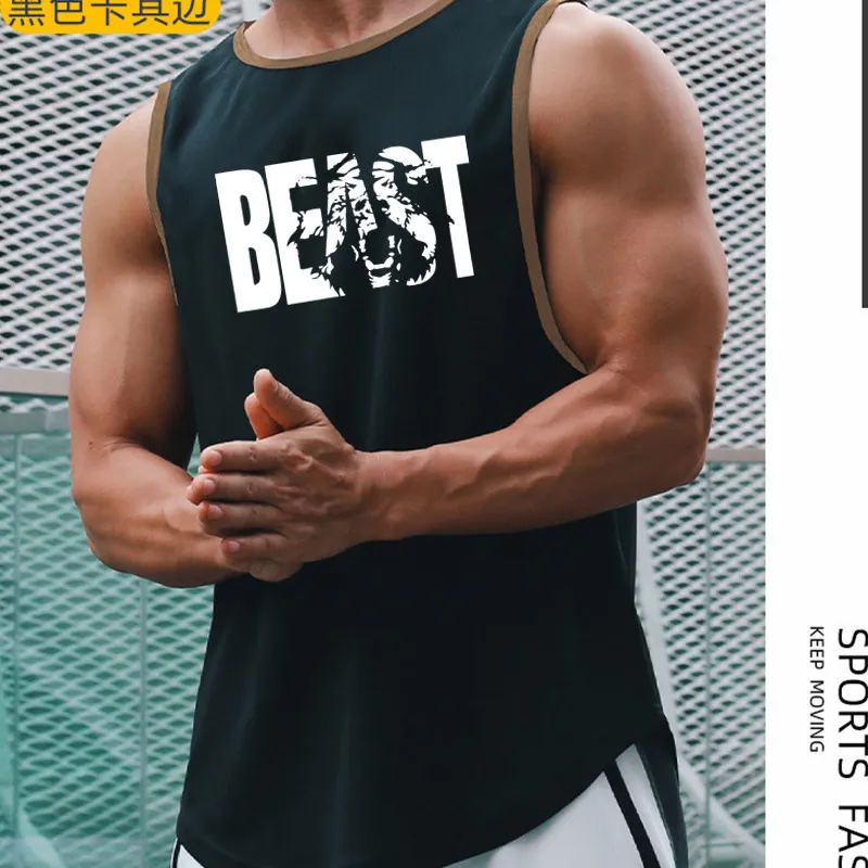 Men's Tank Tops Beast Gym Clothing Men Workout Tank Top Bodybuilding Vest Mesh Fitness Sleeveless Shirt Mens Sports Basketball Jerseys 230715