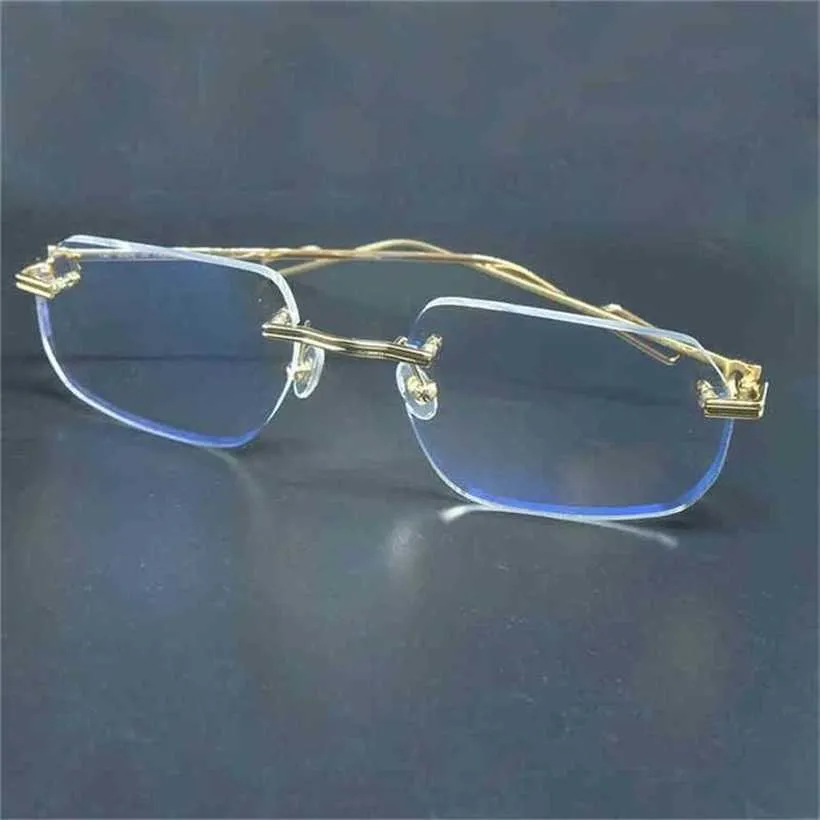 Clear Eye Frames Hommes Sans Monture Carter Métal Designer Prescription Espejuelos Mujer Lunettes Pour FemmesKajia Nouveau