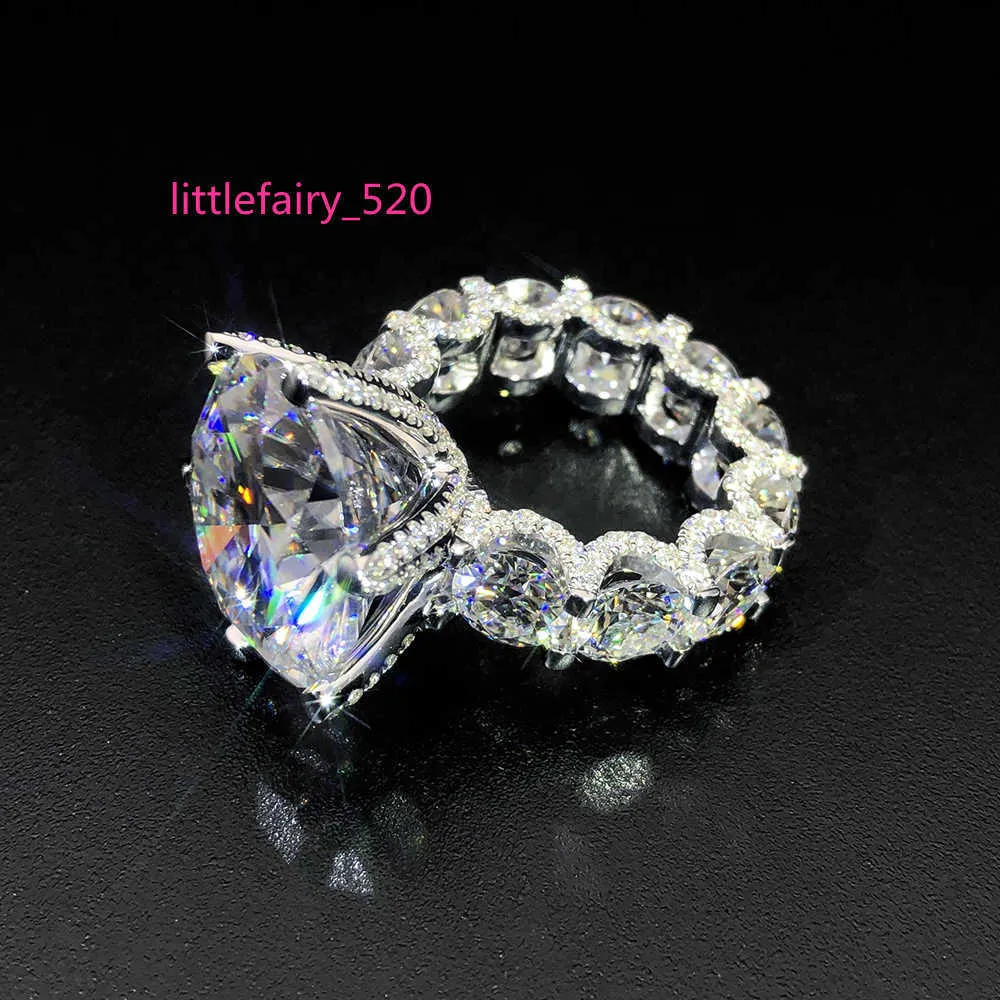 Pierścienie zespołowe Factory Custom Fine Real S925 Silver 9K 10K 14K 18K Solid Gold Halo Pierścień Moissanite Laborn Diamond Wedding Pierdzież dla mężczyzn