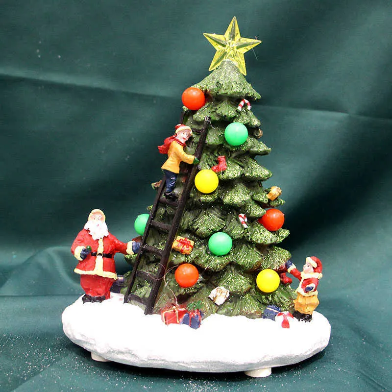 ASHTRAYS 2023 Nyårsgåva Roliga julgranprydnader med jultomtenharts Glödande juldekoration för barn Navidad Home Decor X0627