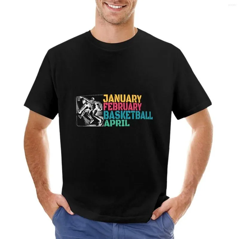 Men's Polos January February Basketball T-Shirt Stickers........ Graphic T Shirt Short Sleeve Tee Mens Funny Shirts