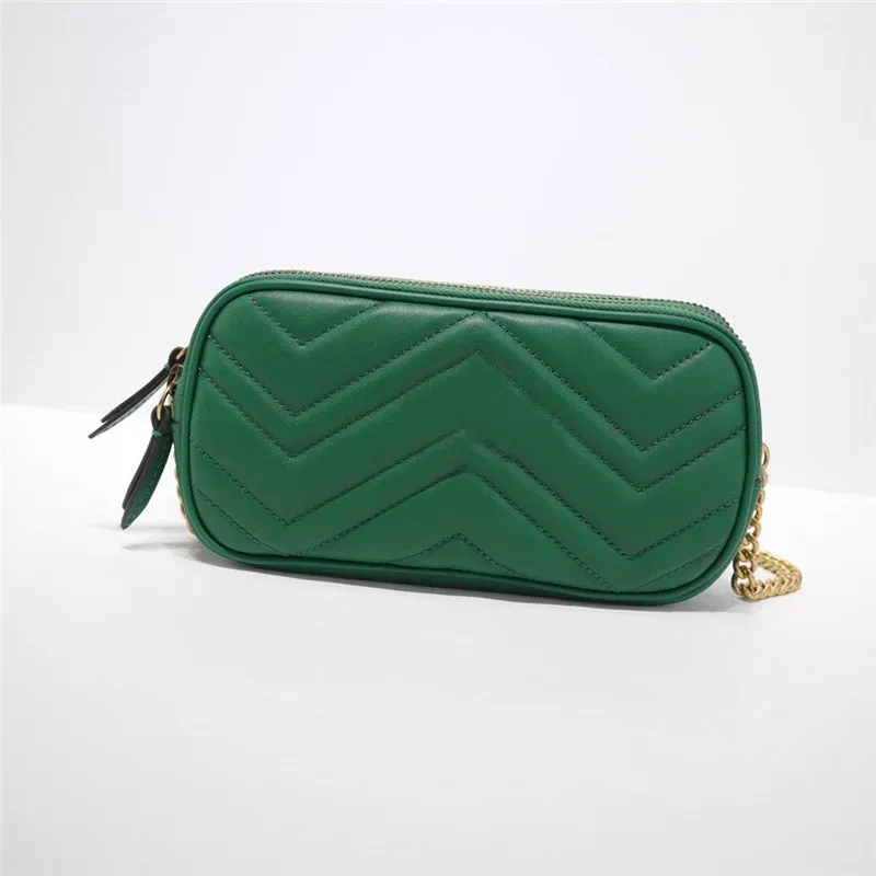 designer de luxo Marmont mini bolsa de corrente 546581 bolsa de ombro acolchoada chevron couro vermelho novo