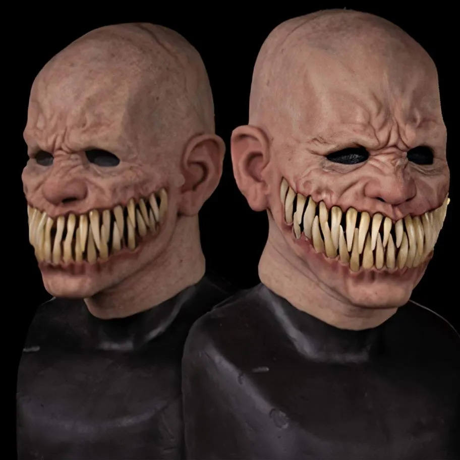 Effrayant Stalker Hommes Masque Grandes Dents Sourire Visage Masques Anime Cosplay Mascarillas Carnaval Halloween Costumes Parti Props2436