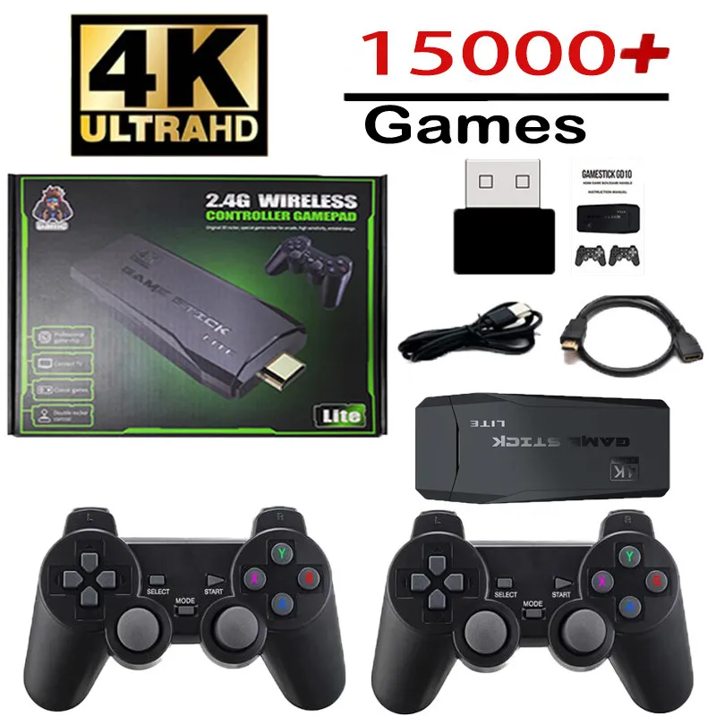 Lecteurs de jeux portables M8 4K HD 64G pour 2.4G Double contrôleur sans fil 30000 jeux intégrés Console de jeux rétro Contrôleur sans fil Console de jeux vidéo 230715