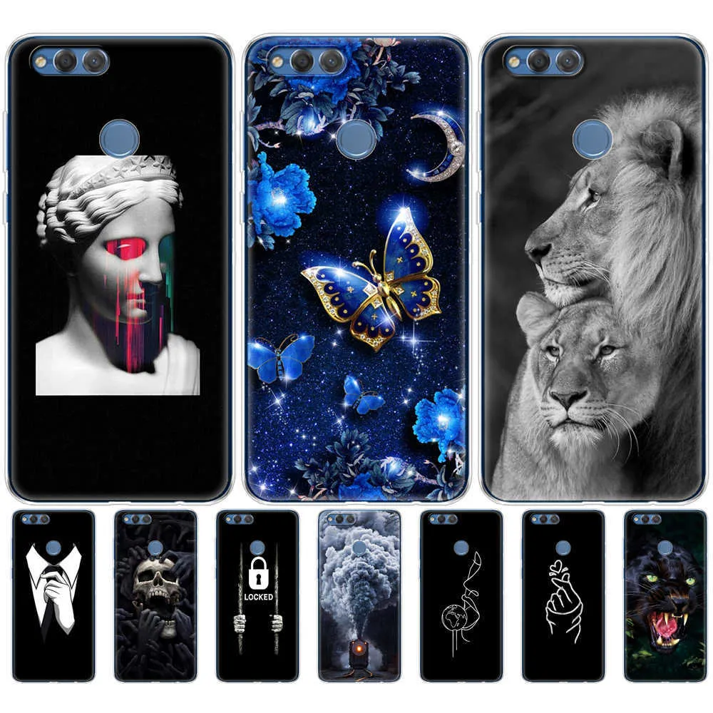 Сумка Для Мобильного Телефона Для Huawei Honor 7x Soft TPU Силиконовая  Крышка Задняя Крышка Full 360 Защитная Оболочка От Test00a, 170 руб. |  DHgate