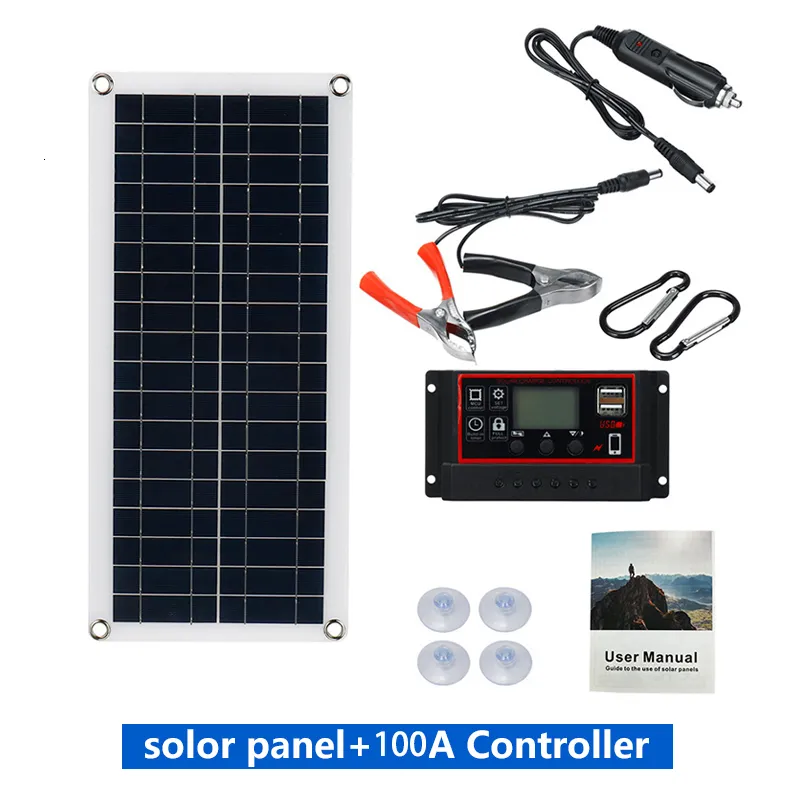 Otros Productos Electrónicos De 20W 1000W Panel Solar 12V Célula Solar 10A  100A Controlador Paneles Solares Para Teléfono Coche MP3 PAD Cargador  Suministro De Batería Para Exteriores 230715 De 21,73 €