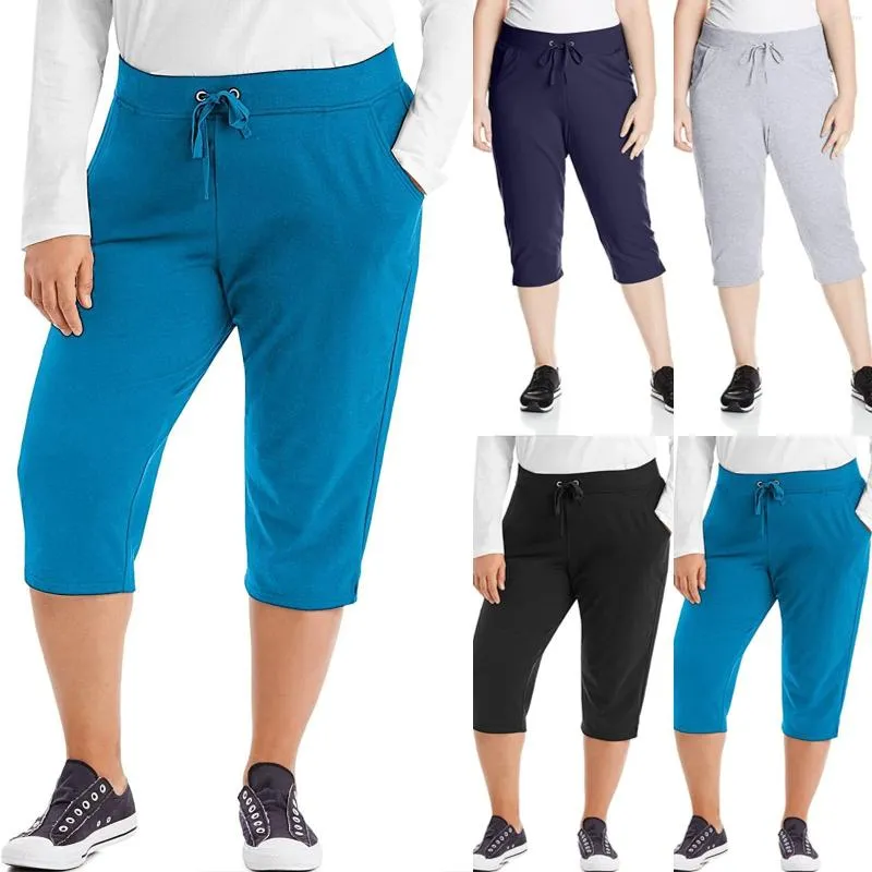 Pantaloncini attivi Pantaloni Harem da donna Allentati Fitness Yoga Pantaloni al polpaccio Elastico in vita Dritto Comfort estivo Hippie