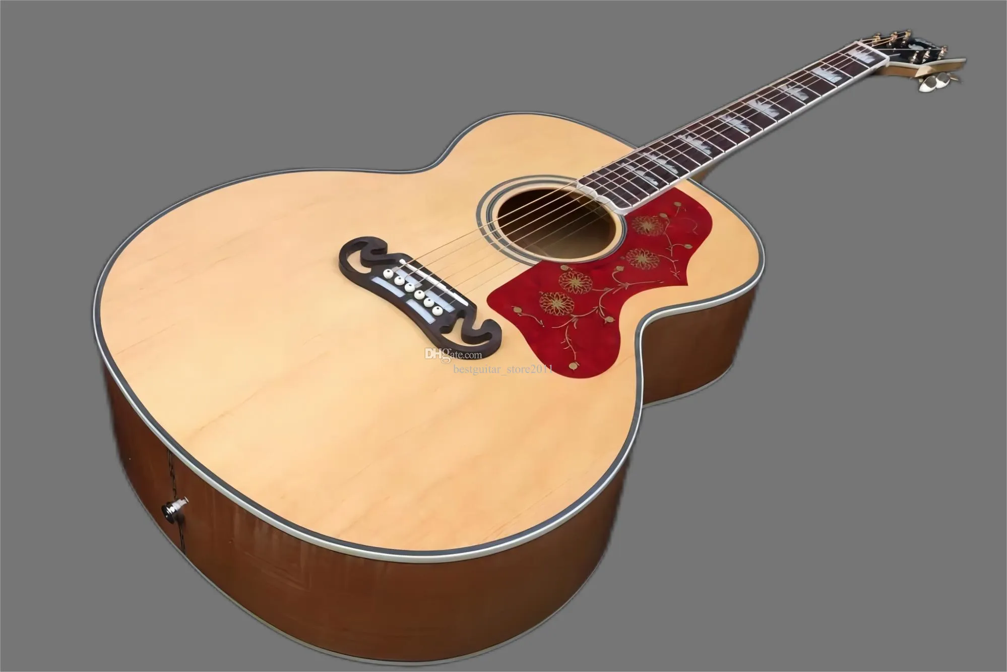 G j200 na 43 sólido abeto superior bordo lado traseiro guitarra acústica com pick-ups fishman ferragem dourada cor natural