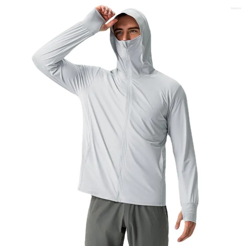 Sudaderas con capucha para hombre, para hombre y mujer, para exteriores, de seda helada, con protección solar, a prueba de rayos UV, abrigos con capucha de manga larga