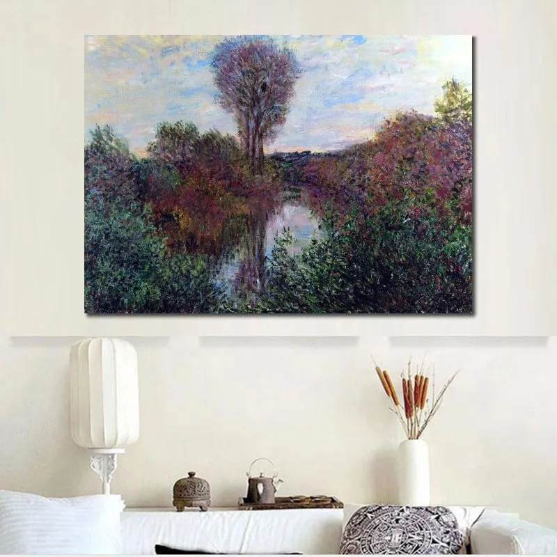 Kleiner Zweig der Seine Claude Monet Gemälde Impressionistische Kunst Handbemalte Leinwand Wanddekoration Hohe Qualität