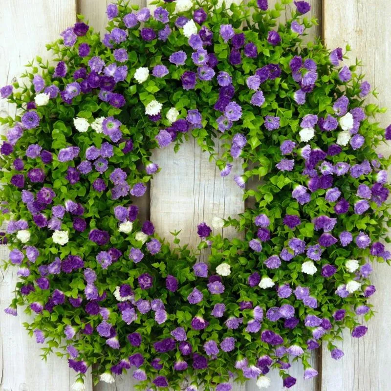 Coroa de flores decorativas coloridas com estrelas para decoração de porta de primavera e verão 1 unidade suporte para guirlandas pequenas