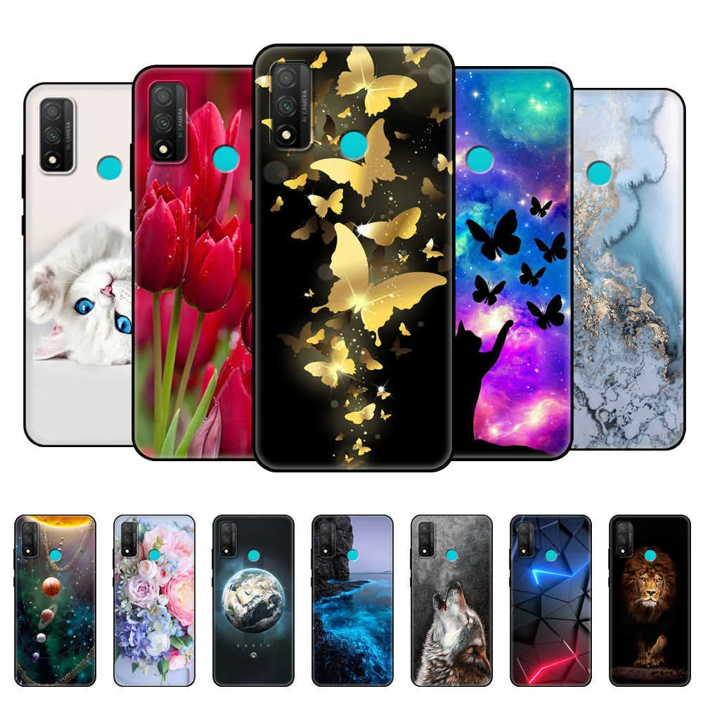 Для Huawei P Smart 2020 Case Soft TPU Silicon Back Phone Cope на Smart Pot-LX1A 6.21 "Bumper Fundas Black TPU корпус