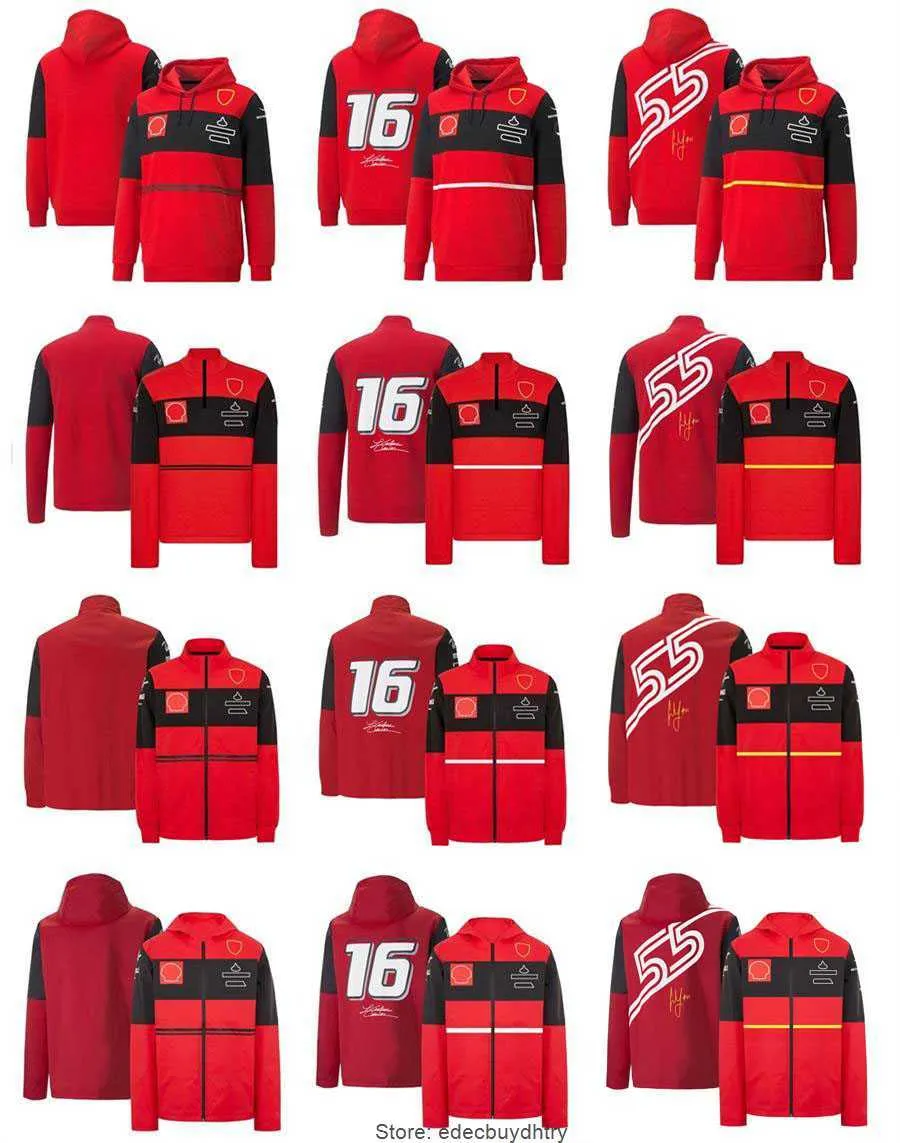 Felpe con cappuccio da uomo Maglione F1 Ferrari Felpa con cappuccio sportiva calda autunno e inverno Tuta da corsa per tifosi da uomo Giacca con cerniera di Formula Uno