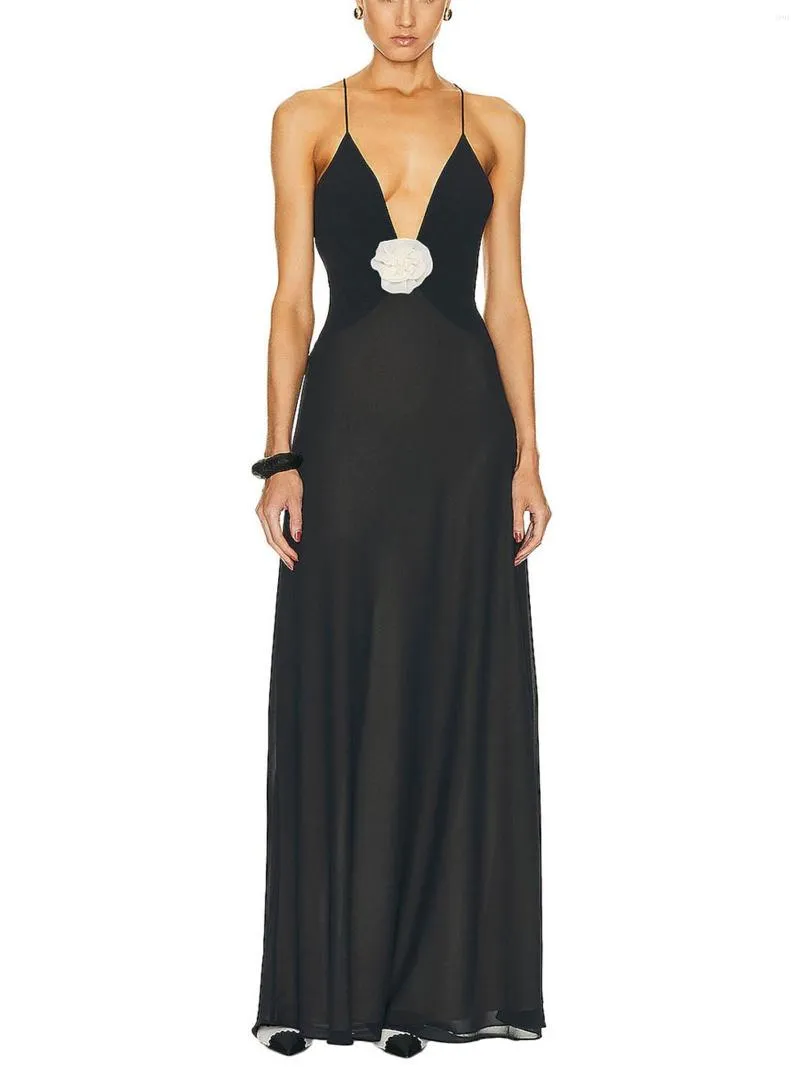 sachin and babi light blue dress Floral Maxi Dress White V Neck Backless Chiffon Boho Summer Dress
