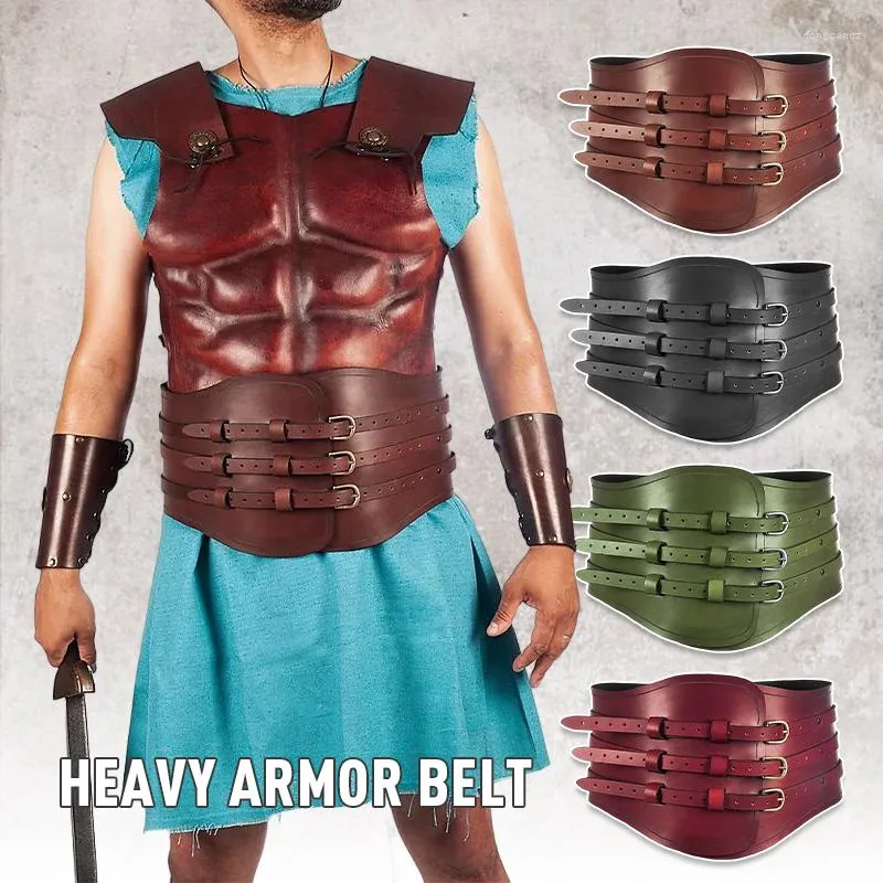 Belts Medieval Vintage Wide Belt Men Knight Armors Viking Pirate Waist Guard Gear Costume Women Cosplay Props Decor