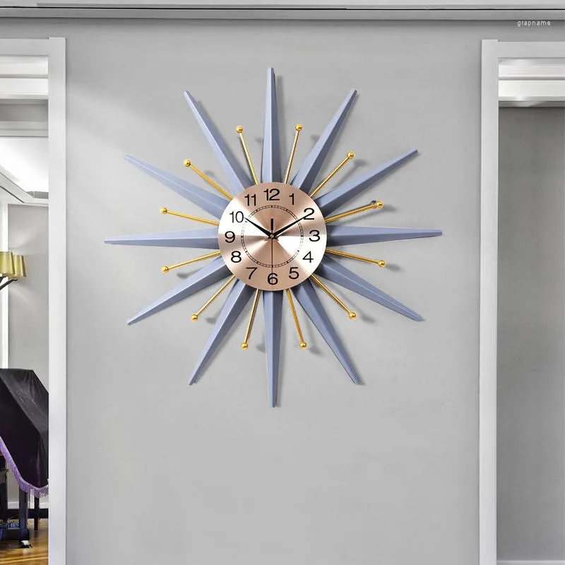 Wanduhren Riesen Luxus Nordic Uhr Wohnzimmer Große Stille Metall Ästhetische Moderne Design Reloj Pared Grande Wohnkultur ZP50BGZ