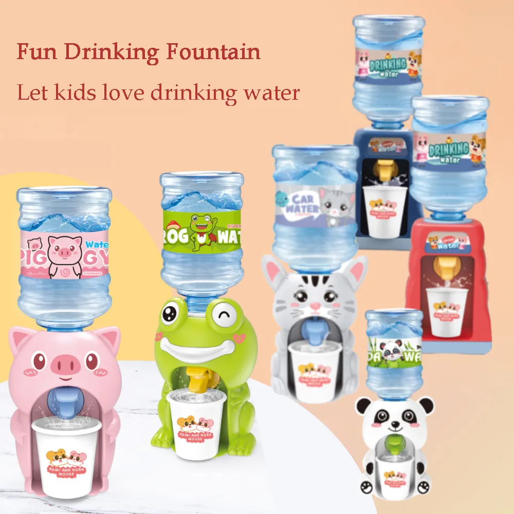 Waterpompen Mini Water Dispenser voor Kinderen Kids Gift Leuke Koud/Warm Water Sap Melk Drinkfontein Simulatie Cartoon varken Keuken Speelgoed 230715