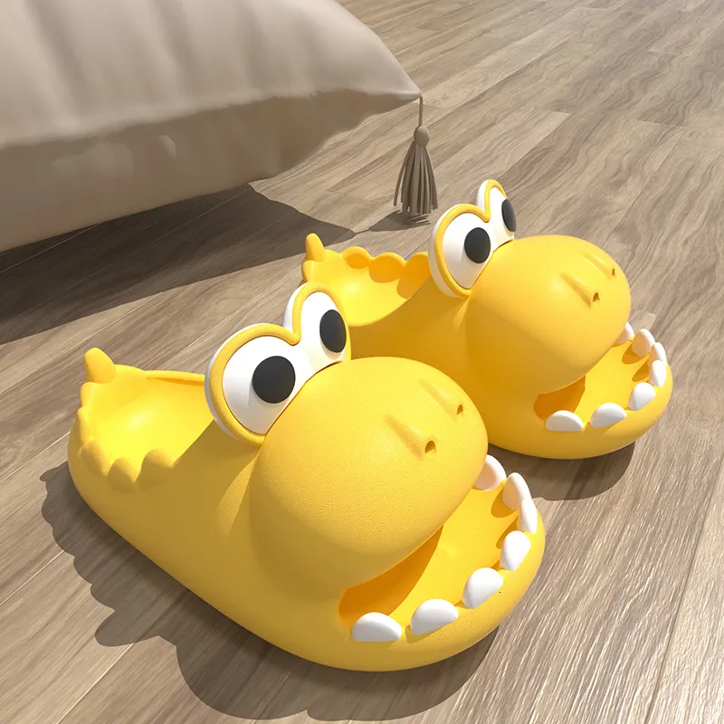 Slippers Cartoon Cute Dinosaur Cartoon Women Slippers Sandals Summer Beach Slides Non-Slip Platform Sandals Home Bathroom Shoes 230715