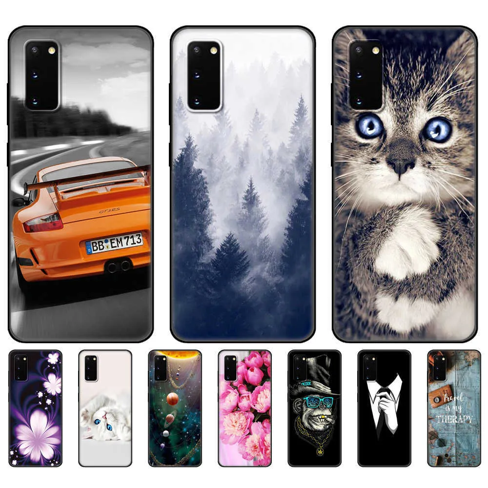 Для Samsung Galaxy S20 Case Plus Ultra FE Silicon Tpu Cople Coples Galaxys20 S 20 + Black TPU Case