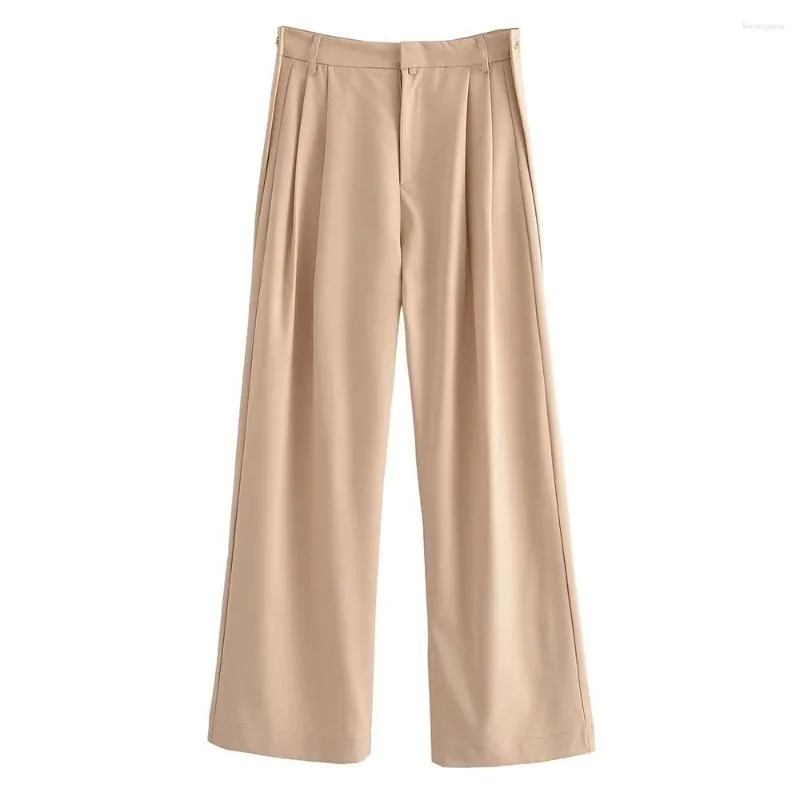 Women's Pants PB&ZA Women 2023 Summer Fashion Multiple Wearing Methods Casual Versatile Unique Pleated Straight Leg