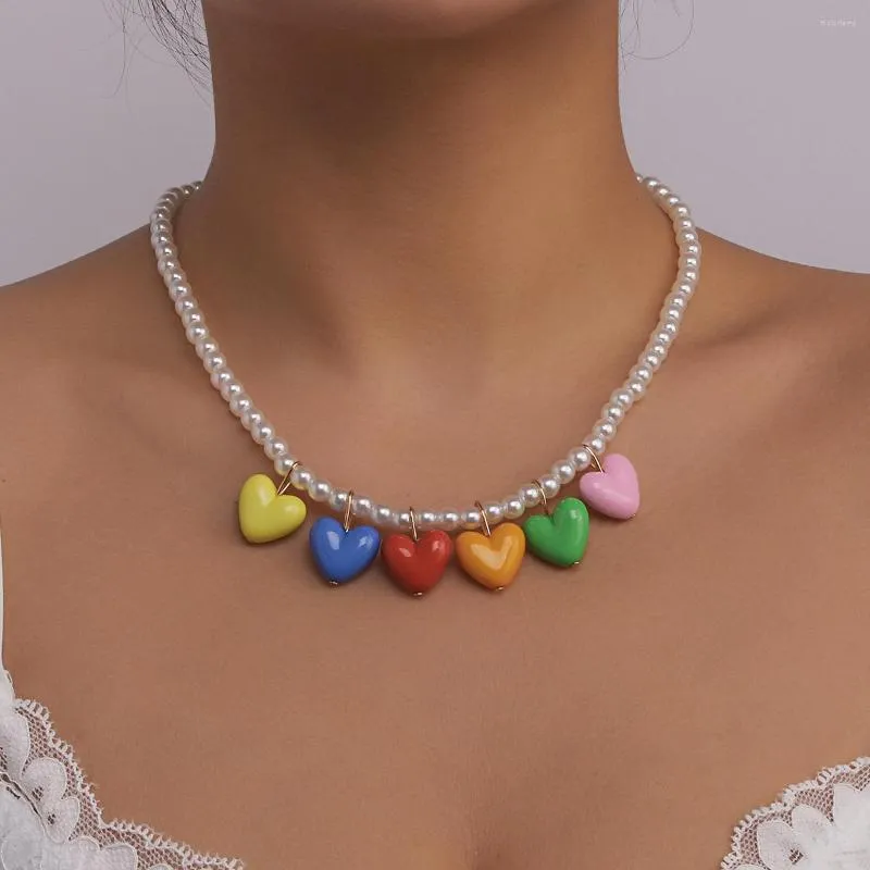 Подвесные ожерелья летняя имитация жемчужной цепь чокеры дамы