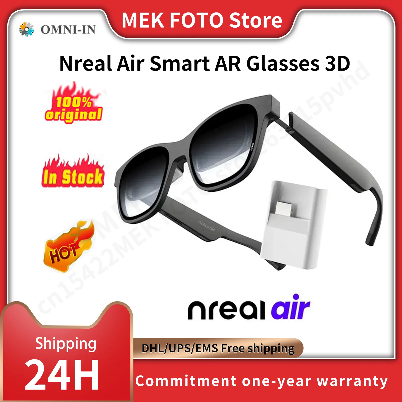 VR -glasögon Xreal Original Nreal Air Smart AR Glasögon Portable 130 tum Space Giant Screen 1080p Visa Mobil Computer 3D Privat Cinema 230715