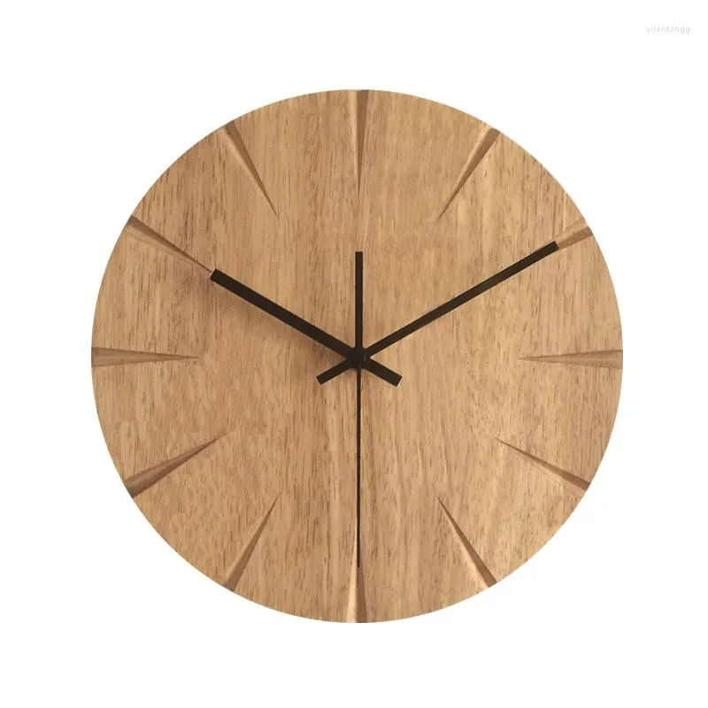 Wandklokken 12 Inch Stille Houten Klok Eenvoudig Modern Design Houten Voor Slaapkamer Horloge Home Decor