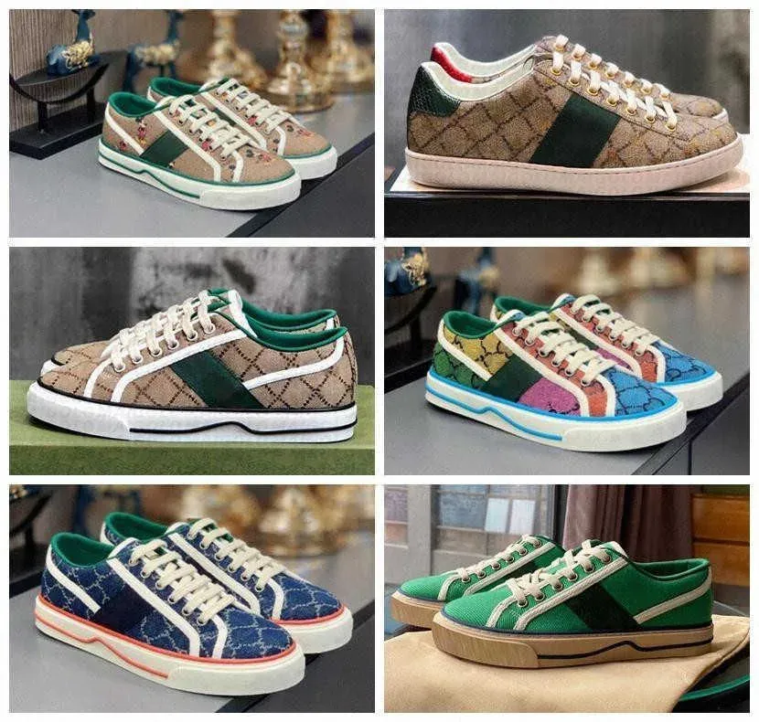 2024 Designer Tenis Casual Shoes Canvas Luxurys Italy Shoe Women Green And Red G Web Stripe Stretch Cotton Low jcR