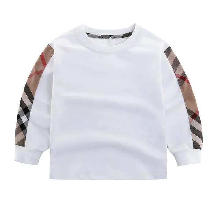 لطيف طفل الأولاد الفتيات Thirts Spring Autumn Kids Plaid T-Shirt Kids Long Sleeve Stirts Boy Girl Cotton Tops Tees 2-8 Years