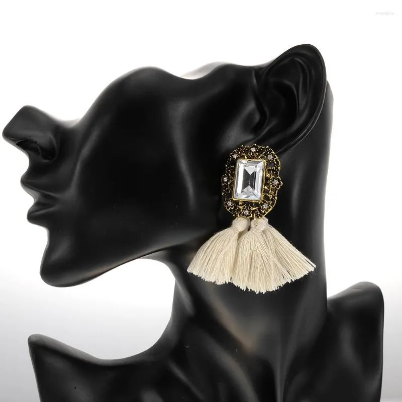 Orecchini a bottone MEILIYISHI Fashion Crystal Jewelry Bavaglino con nappa vintage per regalo da donna