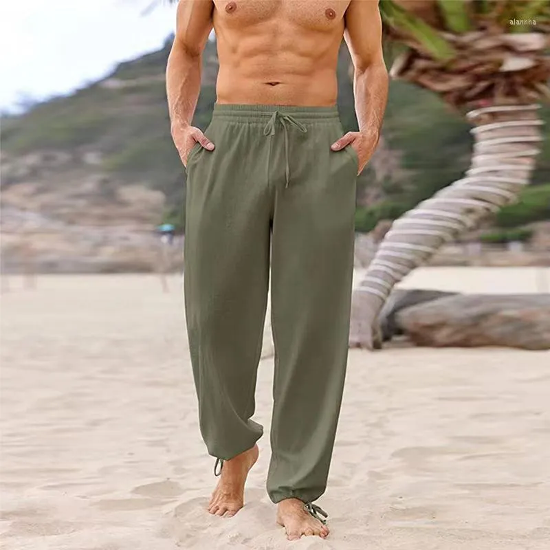 2023 Spring Summer Mens Casual Cotton Lounge Pants Loose Fit