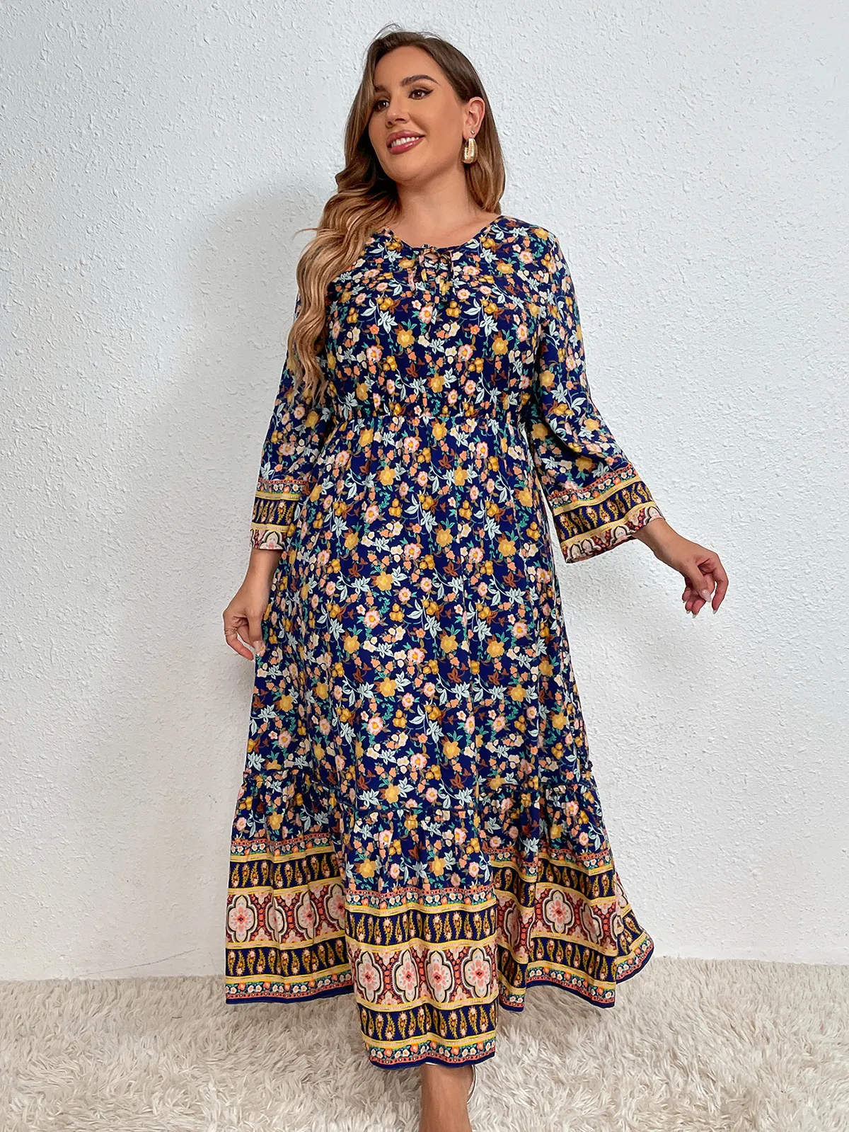 long sleeved floaty dress Long-sleeved Bohemian Cut-out Flowy Dress – Sassymyprom