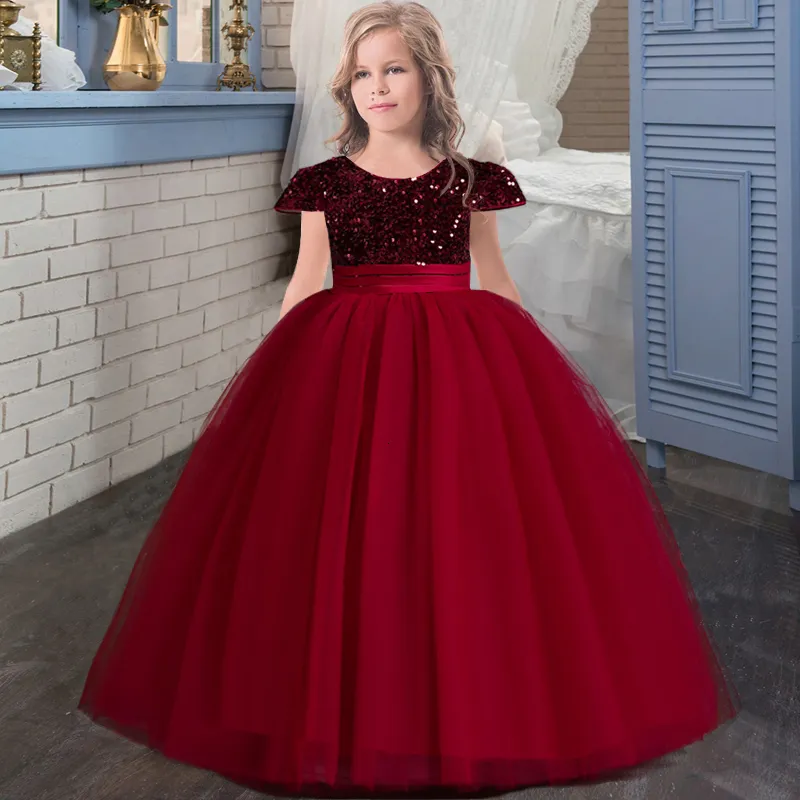 Robe de princesse pour enfant - Robe de soirée de mariage - Jupe longue -  Jupe longue - Costume de petite fille : : Mode