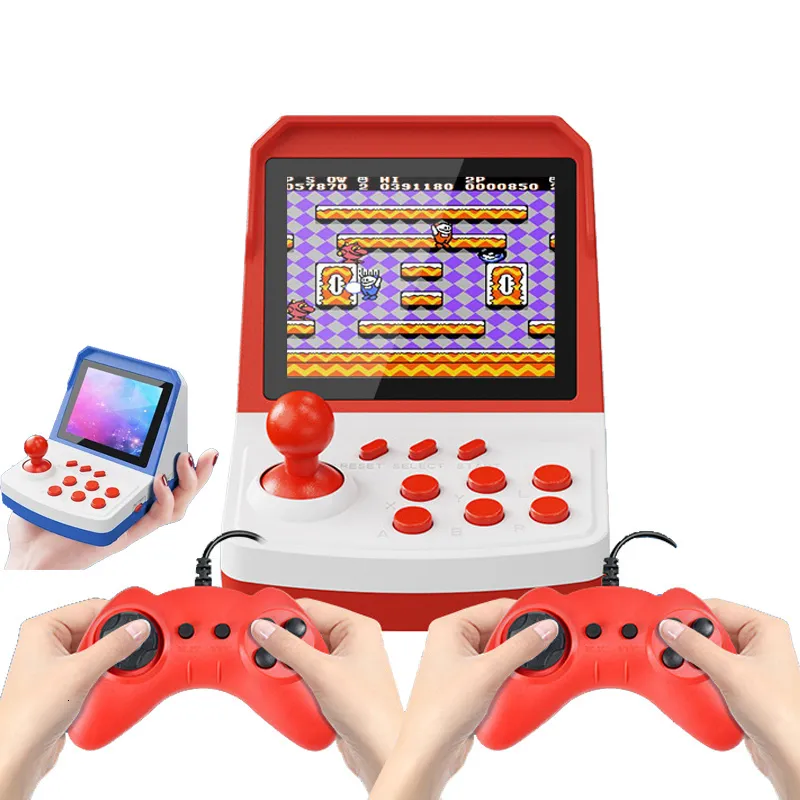 Jogadores de jogos portáteis A6 Plus Mini Handheld Arcade Style Emulator Portable Game Console Built-in 600 Games 800mAh Battery TV Out 2 Controller Gamepad 230715