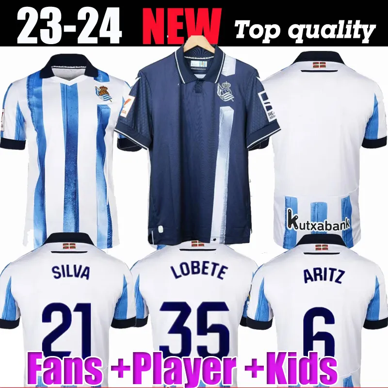 Gerçek Sociedad 2023 2024 Futbol Jersey Oyarzabal X Prieto Portu David Silva Futbol Gömlek Juanmi 22 23 Carlos Fernandez Camiseta De Futbol Erkekler Kit Çocuk Ekipmanları