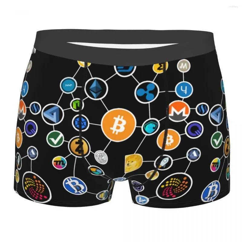 Caleçon Sexy Boxer Shorts Culottes Slips Hommes Blockchain Ethereum Crypto-monnaie Sous-Vêtements Dogecoin Btc Pour Homme