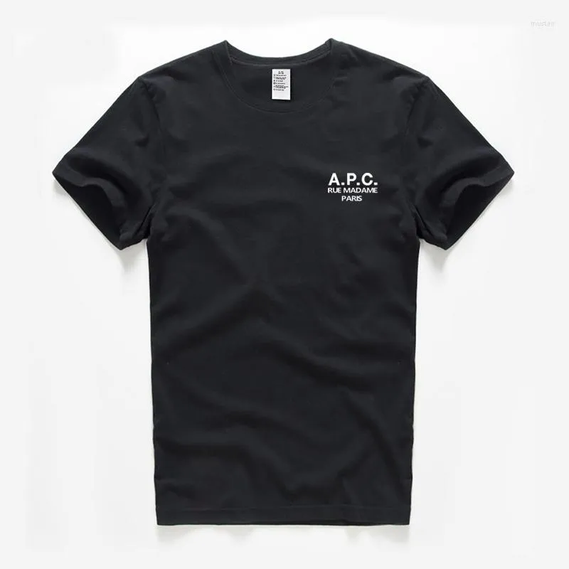 Herren T-Shirts Koreanische APC Mode Marke Kleidung Sommer Baumwolle Brief Drucken Kurzarm T-stücke Casual Oansatz Top Frau Streetwear