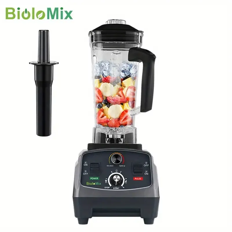 Biolomix BPA gratis 2200W Commercial Grade Timer Blender Mixer Heavy Duty Automatisk fruktmatprocessor Ice Crusher Smoothies