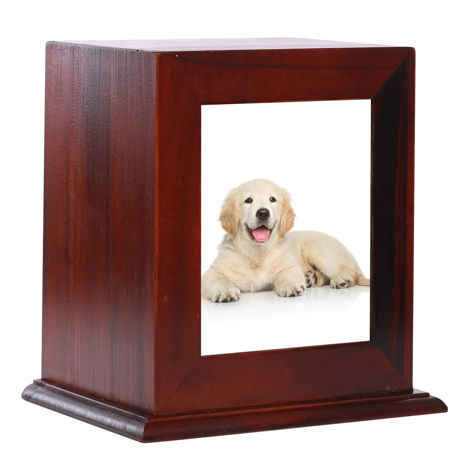 Hundurner för Ashes Wood Pet Urn med fotoram Cinary Casket For Dogs Ashes Pets Ashes Box Cremation For Cats Dogs Keepsake Memorial Box For Animal Ashes