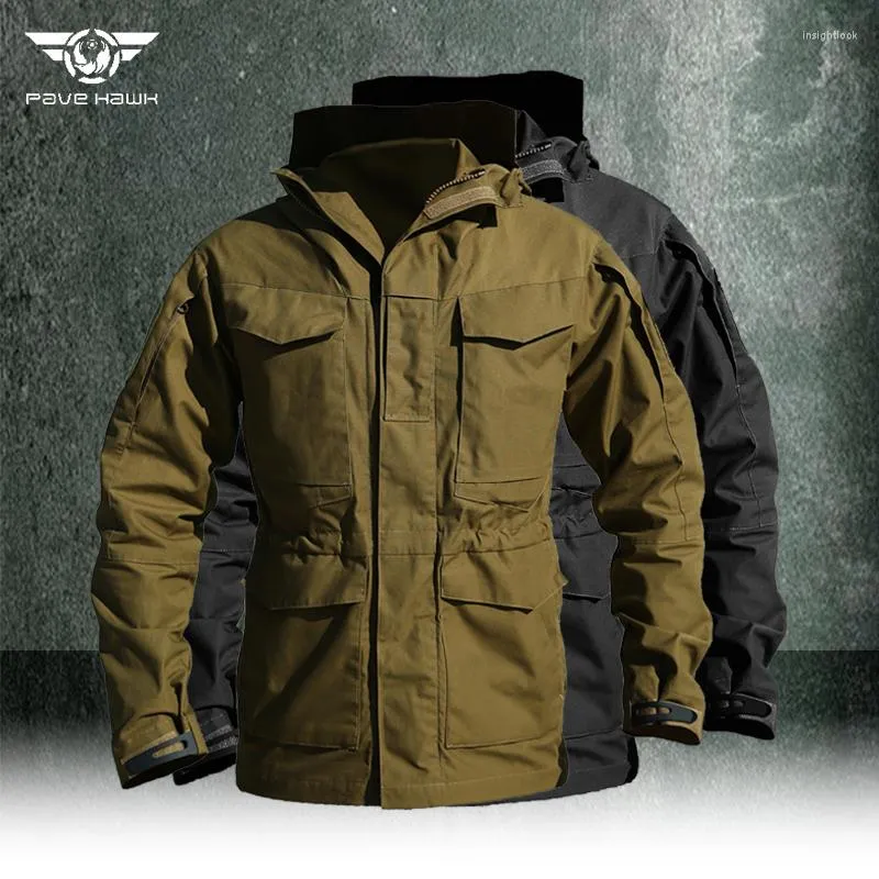 Jaquetas masculinas M65 Jaqueta tática militar à prova d'água multibolsos bombardeiro militar resistente ao desgaste casaco à prova de vento com capuz tempestade