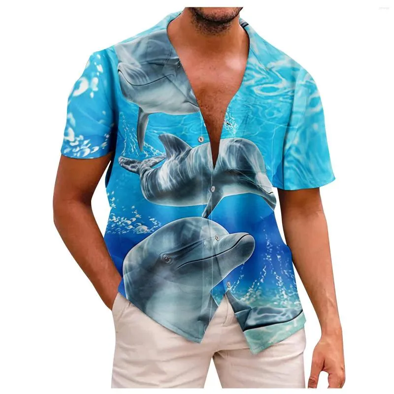 Chemises habillées pour hommes Vintage imprimé chemise ample 2023 été mode à manches courtes Harajuku hawaïen élégant Anime Camisas