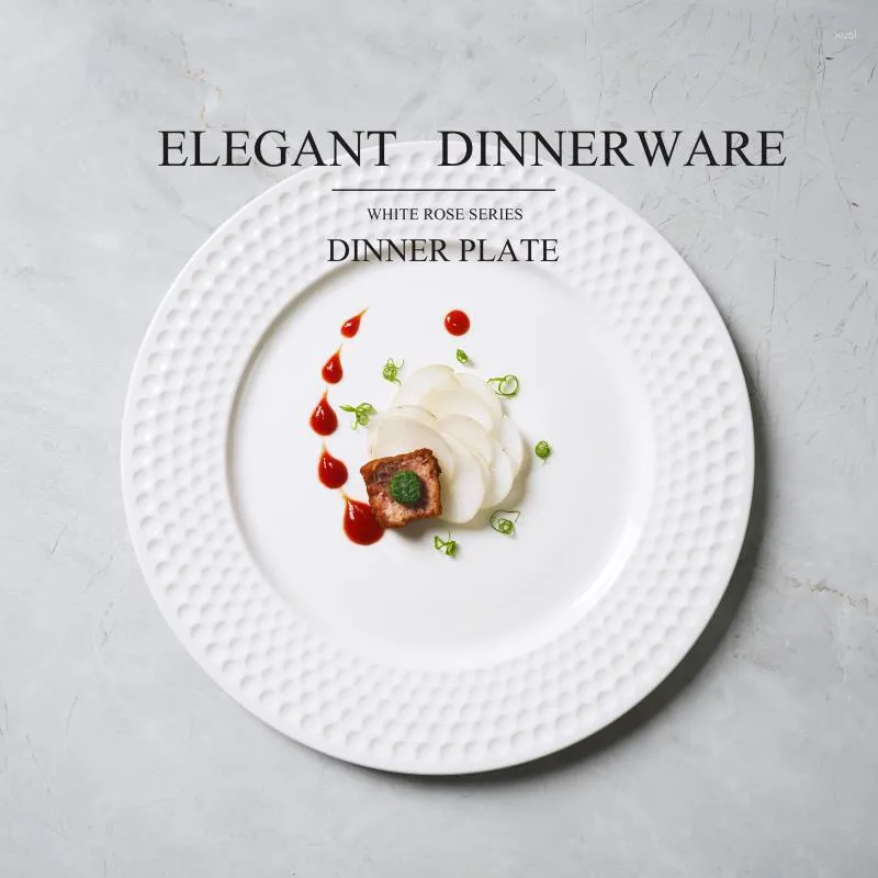 Plates Creative Simple Style Solid Color Ceramic Table Seary Home Steak Plate El Dessert Western Factory Direct Sales