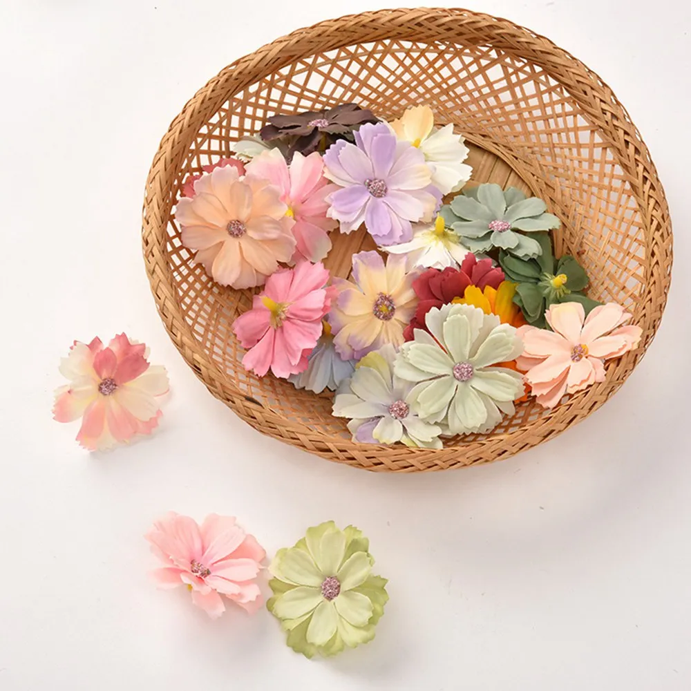 Multilayer Chrysanthemum Silk Flowers Heads 4.5cm Ideal For Wedding