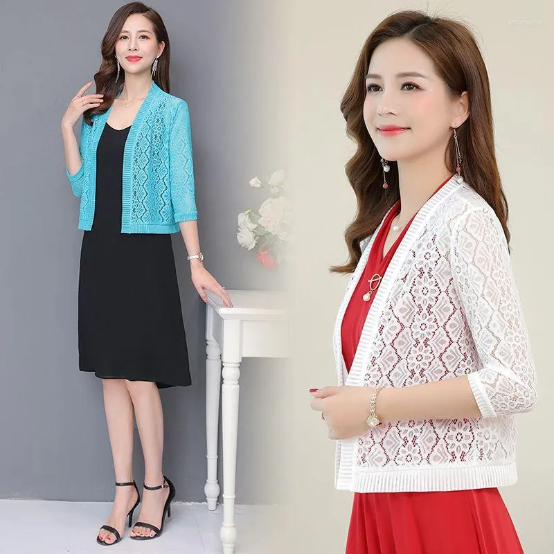 Women's Jackets Sunscreen Large Size Tops Jacket Short Cardigan Outer Wear All-match Small Shawl Lace Shirt Air-conditioning Clothing