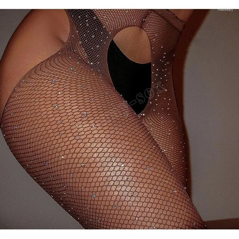 Women Socks Summer Women's Pants European And American Sexy Fishnet Girl With Drill Spandex Thin Section